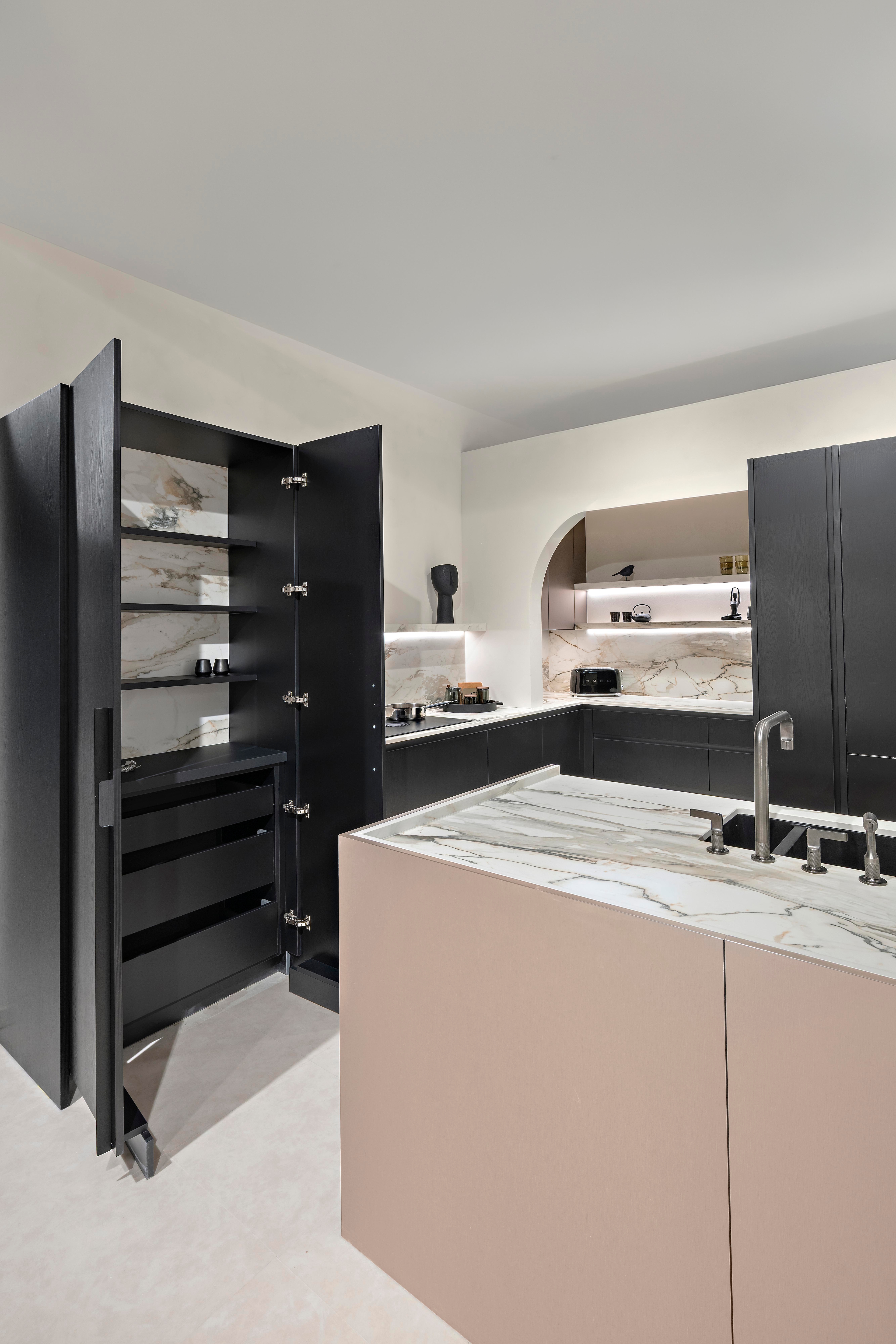 Detailbeeld moderne keuken kast